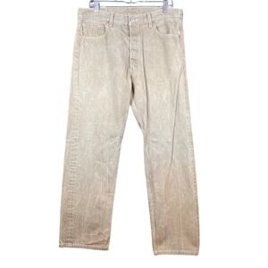 Levi Strauss & Co Mens Jeans Brown Denim 501 Button Fly Straight Cotton 36x32